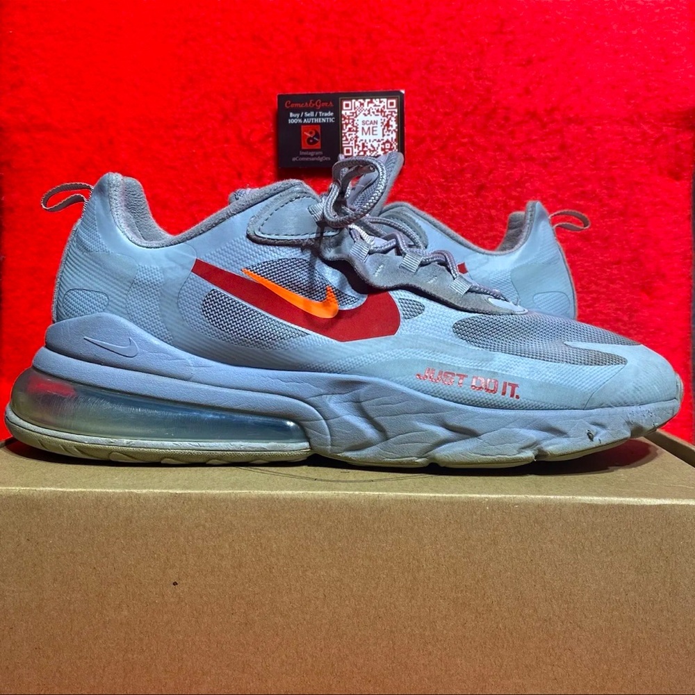 Nike Air Max 270 React Just Do It Wolf Grey CT2203-002 Men Running Shoes Sz 13